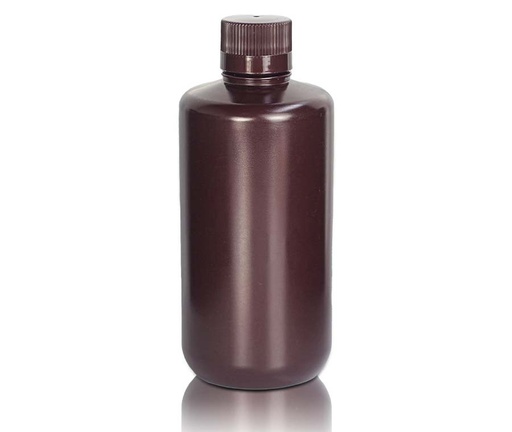 [PK00313 Karton] 1000mL HDPE Reagenzienflasche und Deckel' Narro w Mündung' Bernstein' Unsteril5Stück/Beutel' 10Beutel/Karton