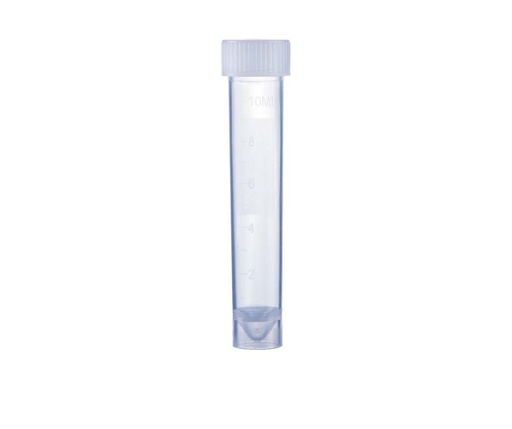 [PK00156] 10 mL Graduated Transport Tube with Natural Seal Screw Cap‚ Pre-assembled‚ Conical Bottom‚ Self Standing‚ Sterile
100 pieces/bag‚ 10 bags/carton