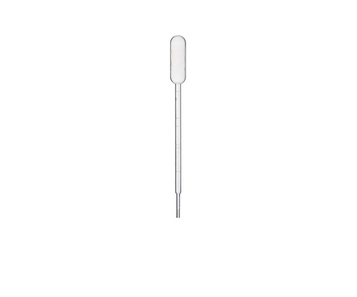 [PK00092] 1 mL graduierte Pasteurpipette, Doppelskala, Länge 150 mm, Volles Volumen 5 mL, Großpackung, klar, unsteril, 500 Stück/Packung