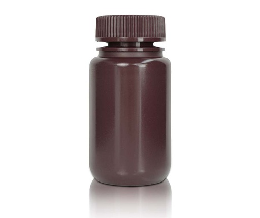 [PK00479] 125 mL PP-Reagenzienflasche und Kappe' Weithals' Bernstein ' Unsteril25 Stück/Beutel' 10 Beutel/Karton