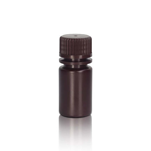 [PK00295] 15 mL HDPE-Reagenzienflasche und Kappe' Weithals' Bernstein' Unsteril100 Stück/Beutel' 10 Beutel/Karton