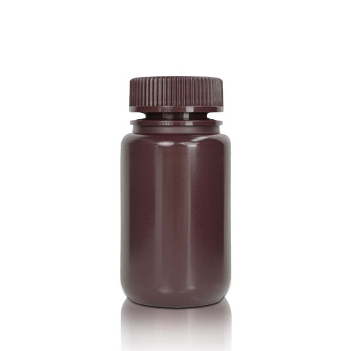 [PK00298] 125 mL HDPE-Reagenzienflasche und Kappe' Weithals' Bernstein' Unsteril 25 Stück/Beutel
