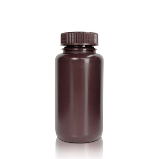 [PK00299] 250 mL HDPE-Reagenzienflasche und Deckel' Weithals' Bernstein' Unsteril 20 Stück/Beutel