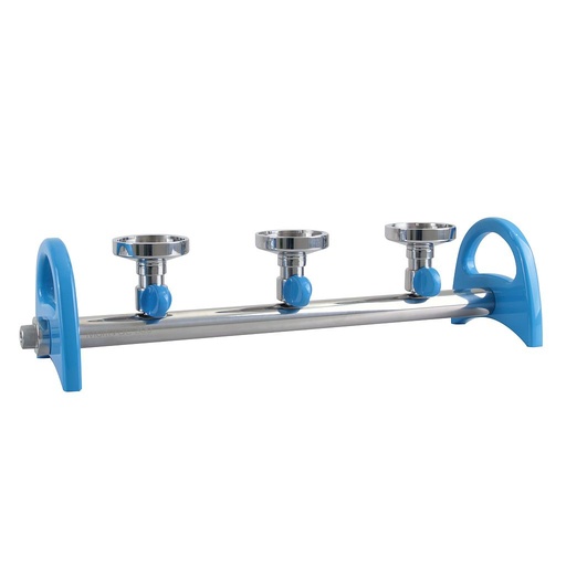 [00829 180300-02] Manifold MultiVac 300-MB 3 places stainless steel with spin-lock for stainless steel funnels