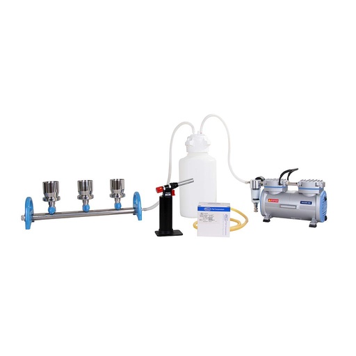 [00829 180300-22-T] Absaugleiste / Filtrationseinheit Edelstahl MultiVac 300-MB-T Sets mit Vakuumpumpen und Auffangflaschen