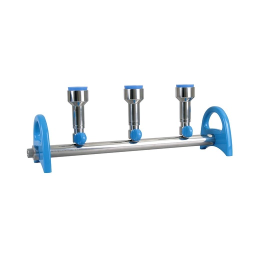 [00829 180310-01] Absaugleiste / Filtrationseinheit MultiVac 310MS 3 Stellen aus Aluminium mit Stopfenanschluss für Filter