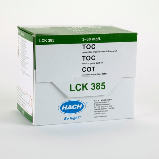 [LCK385] Hach LCK385 TOC Küvetten-Test (Austreibmethode) 3-30 mg/L C