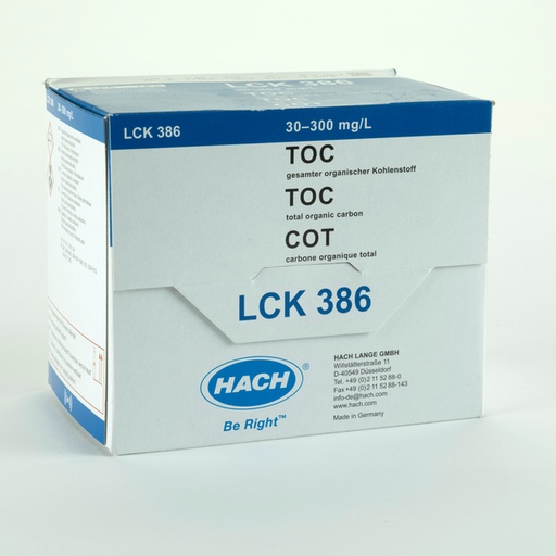 [LCK386] Hach LCK386 TOC Küvetten-Test (Austreibmethode) 30-300 mg/L C