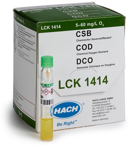 [LCK1414] Hach LCK1414 COD cuvette test 5-60 mg/L O2