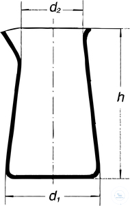 [5 505 003] (5 505 003) Becher, Philips, 500 ml, niedere Form, mit Ausguss,  Borosilikatglas 3.3    