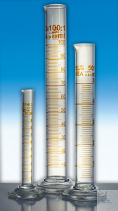[3 715 001] Graduated cylinder, tall form, 10:0,2 ml, class A,  ISO 4788, hexagonal base, brown graduated,  conformity certified, borosilicate glass  Pack = 10 pcs.