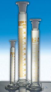 [3 752 010] Grad. cylinders, 100 : 1 ml, class B, stoppered, ST 24/29,  made from DURAN components, with hexagonal base  pack = 10 pcs